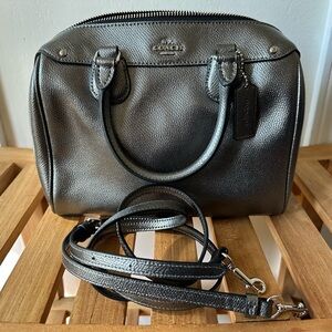 Coach Black/Gray Metallic Leather Purse
